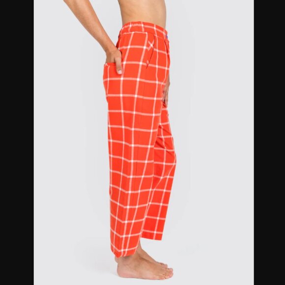 Mokuyoki Tomato Red White Grid Hillcrest Pants 28" - Picture 3 of 11
